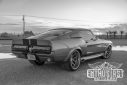 1967 Ford Mustang GT500 3/4 rear view (sundown b/w)
