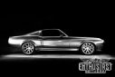 1967 Ford Mustang GT500 side view silhouette